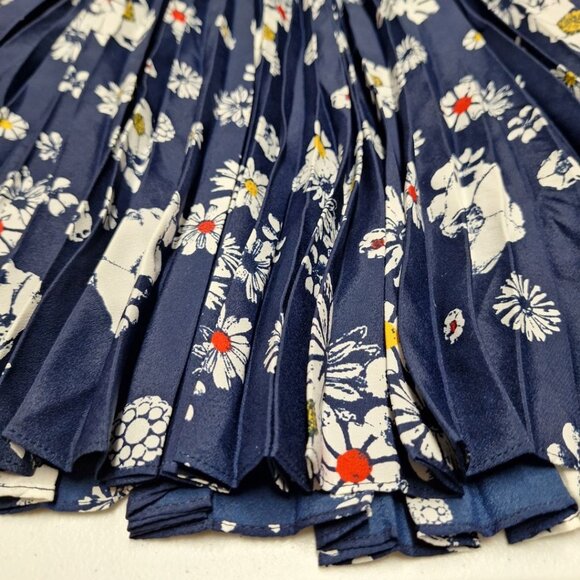 Jason Wu Skirt Pleated Daisy Flowers Blue Womens 8 Zip Side Knee Length - Picture 2 of 7